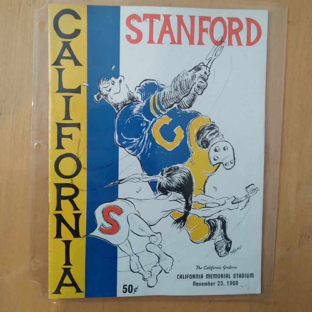Vintage California Gridiron California Vs. Stanford Game Program 1968